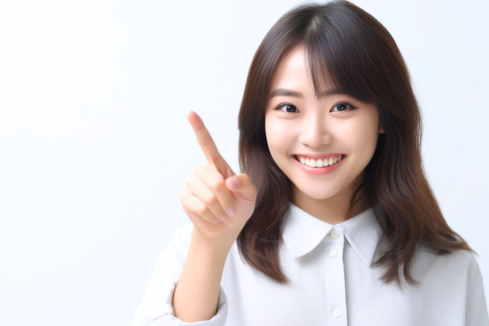 young-woman-pointing- finger